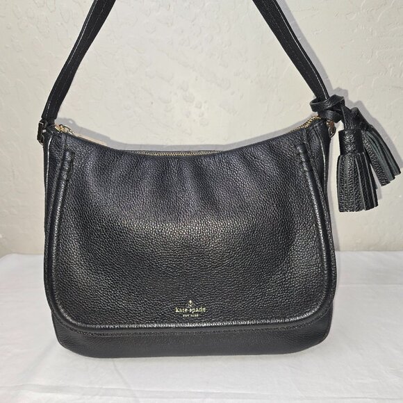 Kate Spade Orchard Street Treana Black Pebble Grain Leather Hobo Shoulder Bag - Picture 8 of 15
